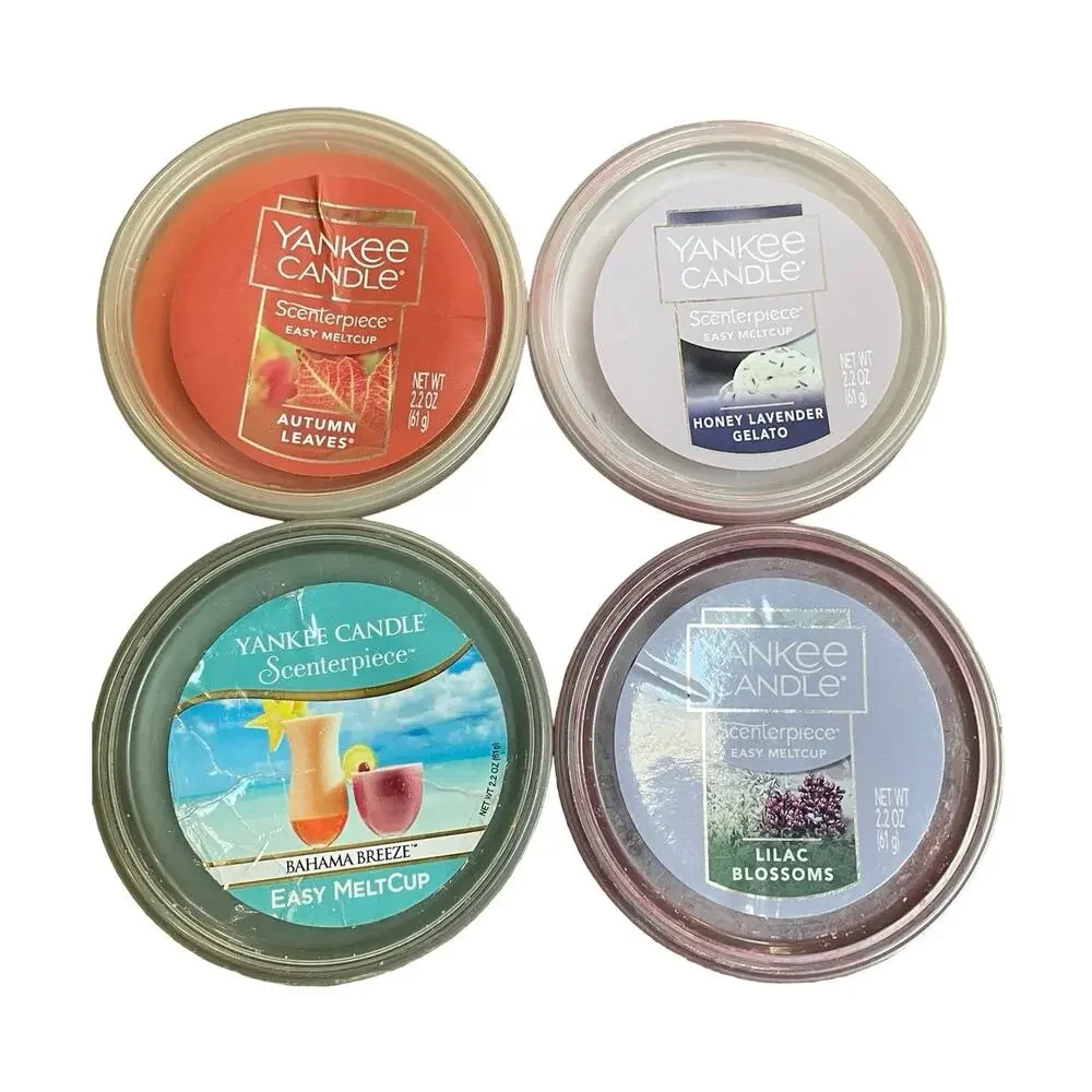 Lot of 4 Yankee Candle Scenterpiece Easy MeltCup Wax Melts Mixed Scent Bundle